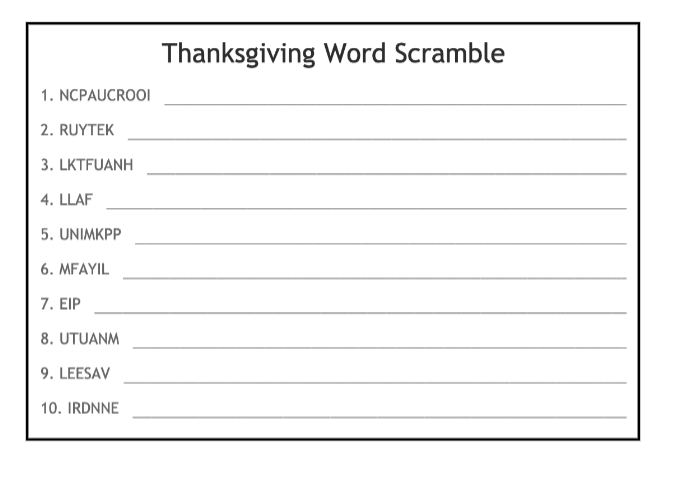 Thanksgiving+Word+Scramble