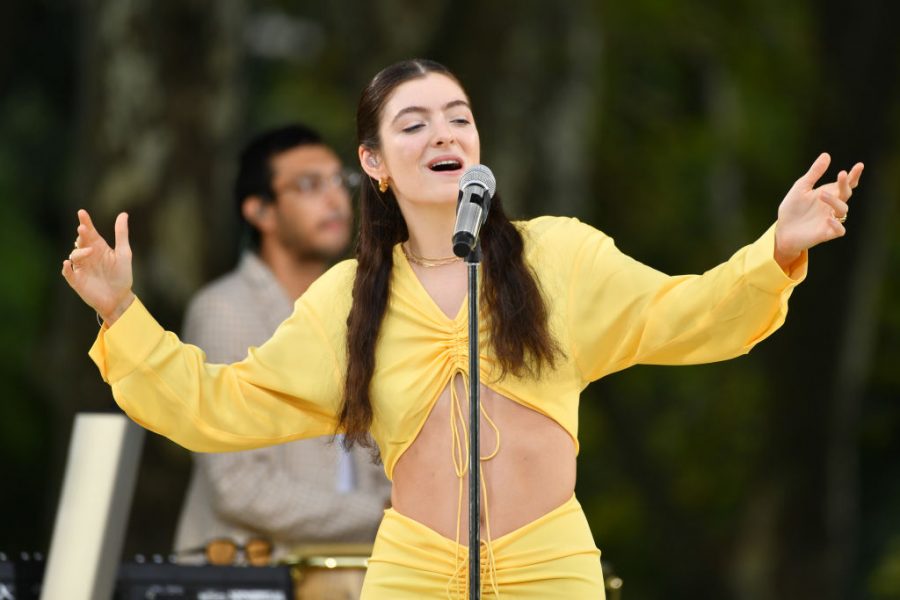 NEW YORK, NY - AUGUST 20:  Lorde is seen performing during Good Morning Americas Summer Concert Series on August 20, 2021 in New York City.  (Photo by NDZ/Star Max/GC Images)