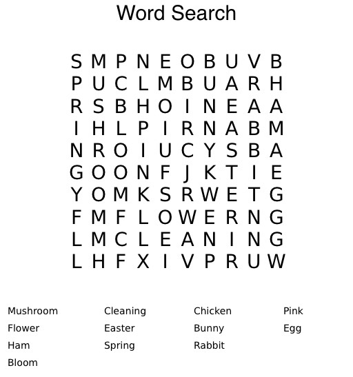 Spring Word Search