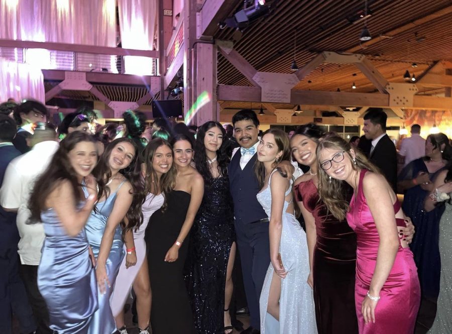 The San Marcos Cheer team at Prom.
