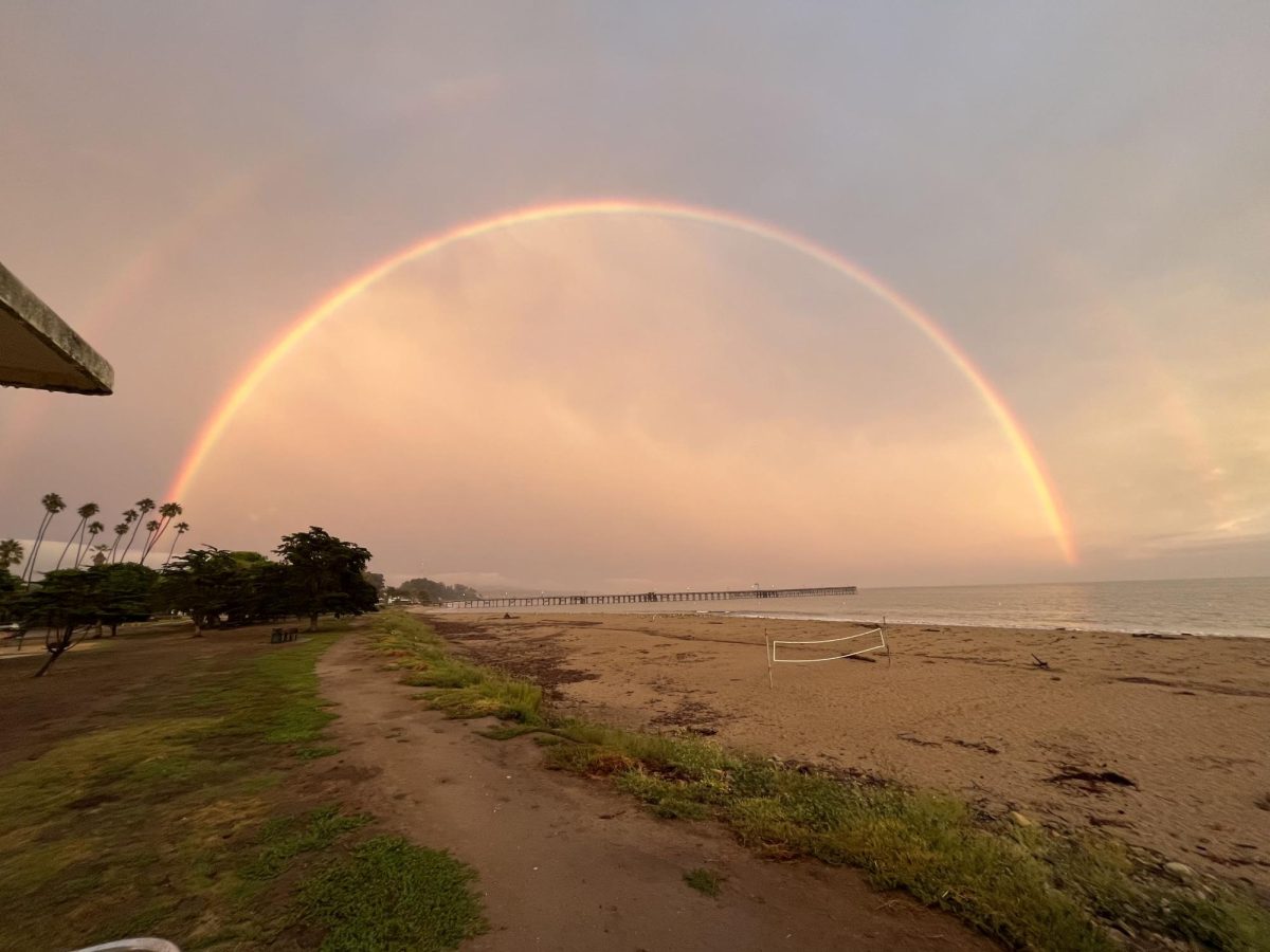 Double rainbow on Sunday, August 20, 2023, at Goleta Beach
