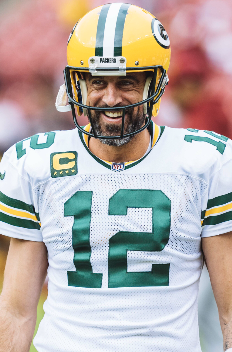 Aaron Rodgers, number 12 on the Jets